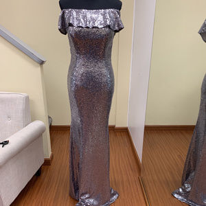 Belsoie Night Gown Pewter Sequins